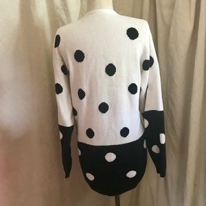 Vintage 2000s blue polka dot & stripe cardigan